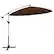Front. Costway - 10ft Patio Offset Umbrella W/ Crank and Cross Base Aluminum Tan - Tan.