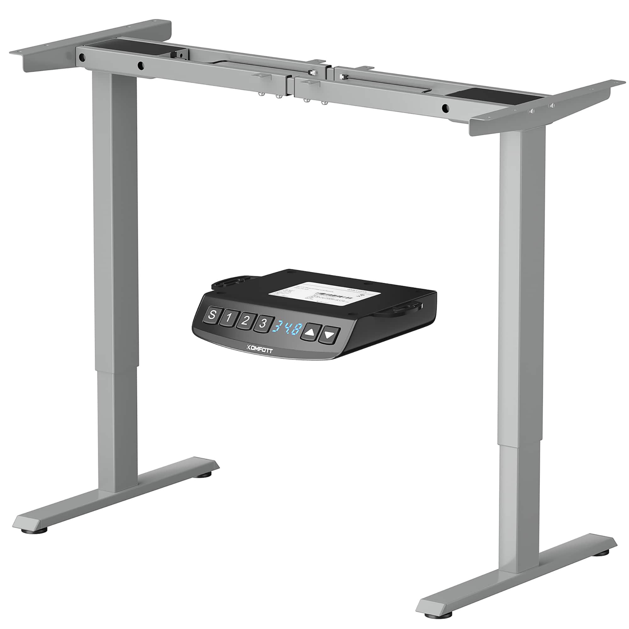 Front. Costway - Costway Electric Adjustable Standing up Desk Frame Dual Motor w/Controller - Grey.
