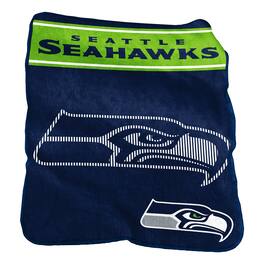 Logo Brands - Seattle Seahawks 50'' x 60'' Raschel Blanket - Multicolor