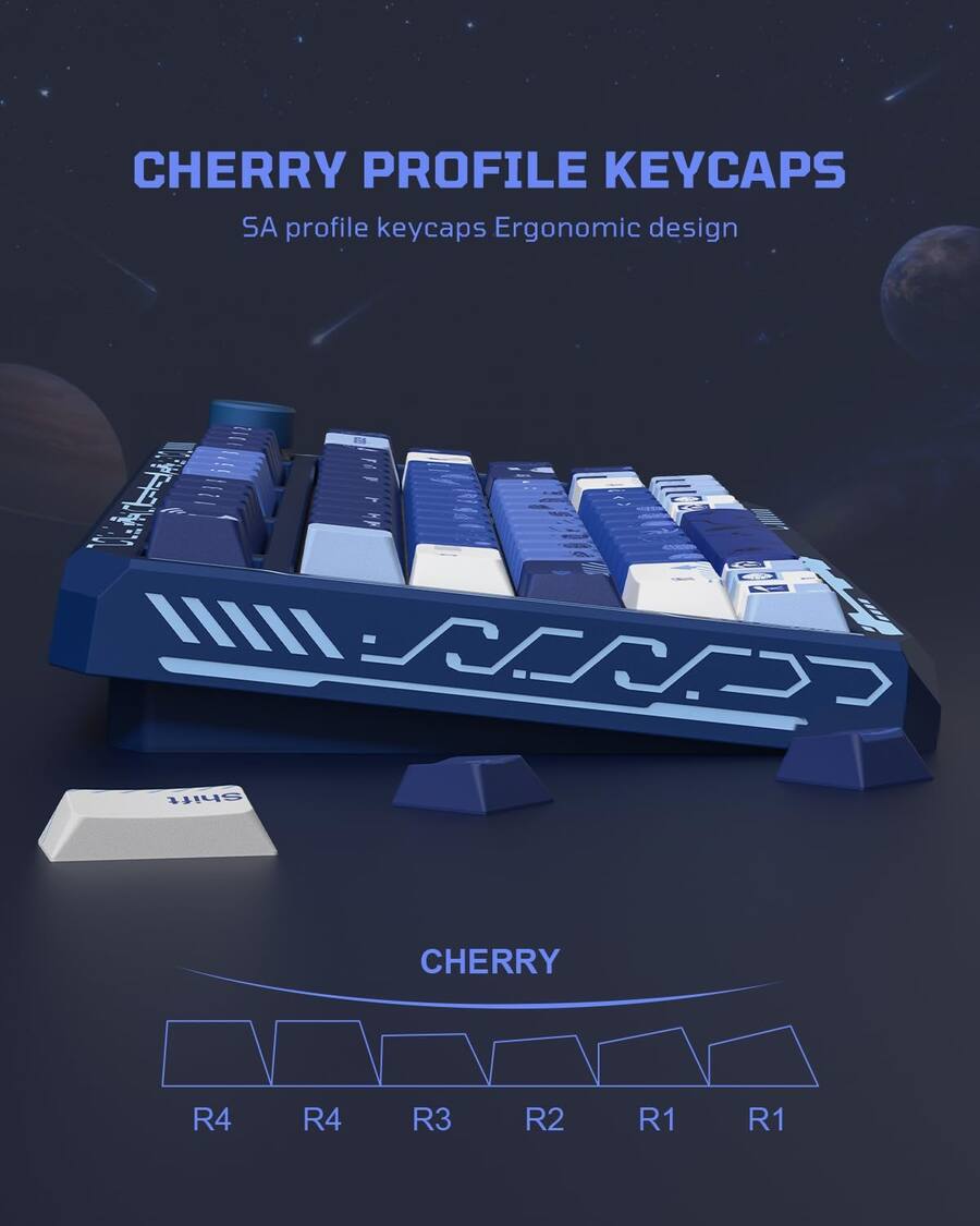 Keycaps Profile R1 R3 Womier PBT Keycaps, Dye Sublimation Cherry Profile for Most US Layout ...