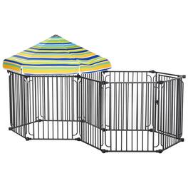 Pawhut - Dog Playpen with Door & Removable Cover for Small & Most Medium Sized Dogs Indoor & Outdoor Use, 47" H