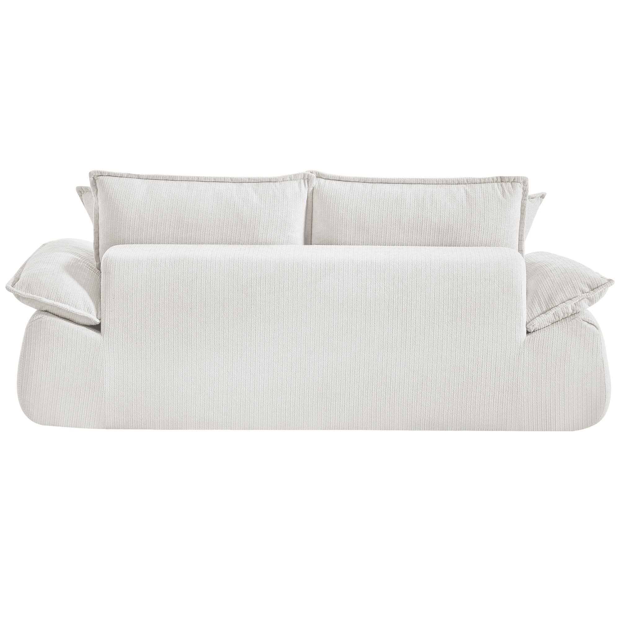 Alt View 8. Meqiodas - Boneless Loveseat, 2-Seater Boneless Sofa with Removable Cushions & 2 Pillows, Small Couch for Living Room, Apartments - White.