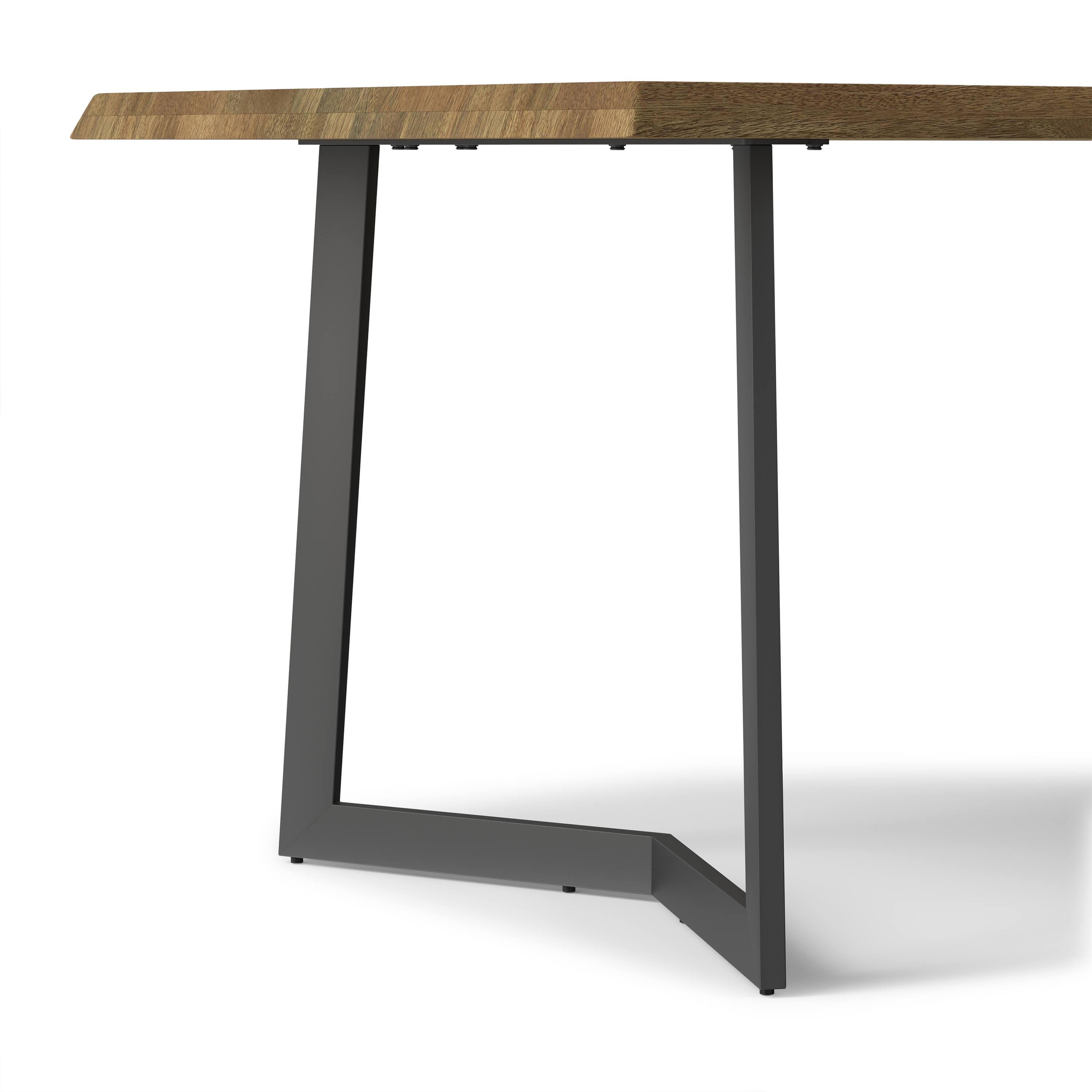Alt View 5. Simpli Home - Watkins SOLID MANGO WOOD & Metal 72 inch x 36 inch Rectangle Modern Dining Table with Inverted Metal Base in Light Brown - Light Brown.