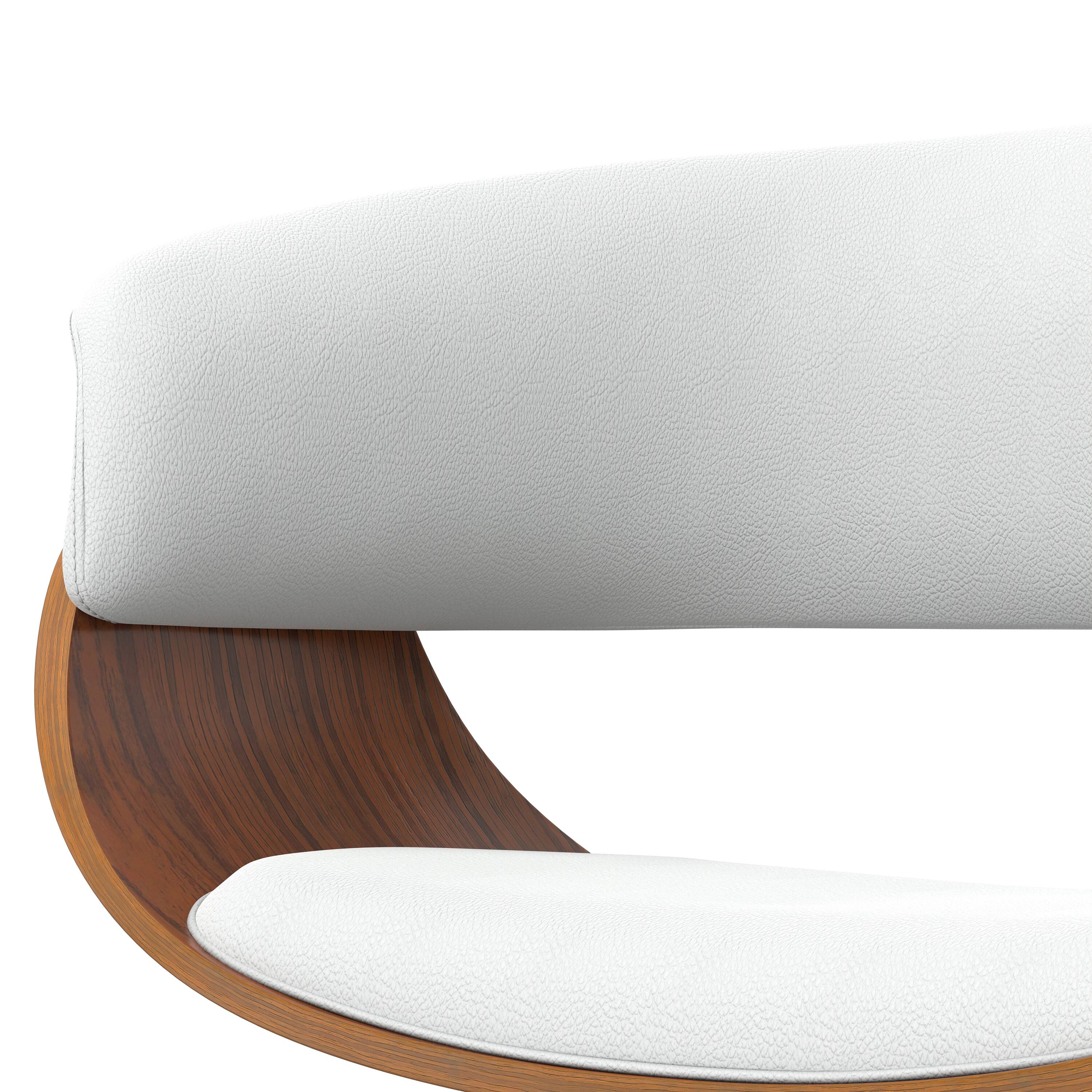 Alt View 8. Simpli Home - Sheldon Mid Century Modern 34 inch Adjustable Swivel Bar Stool in White Vegan Faux Leather - White.