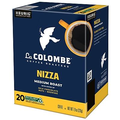 La Colombe Coffee Roasters  
Nizza  
Medium Roast  
Milk Chocolate, Nuts, Brownie  
20 Recyclable K-Cups  
Coffee - Net Wt 19 oz (1226g)