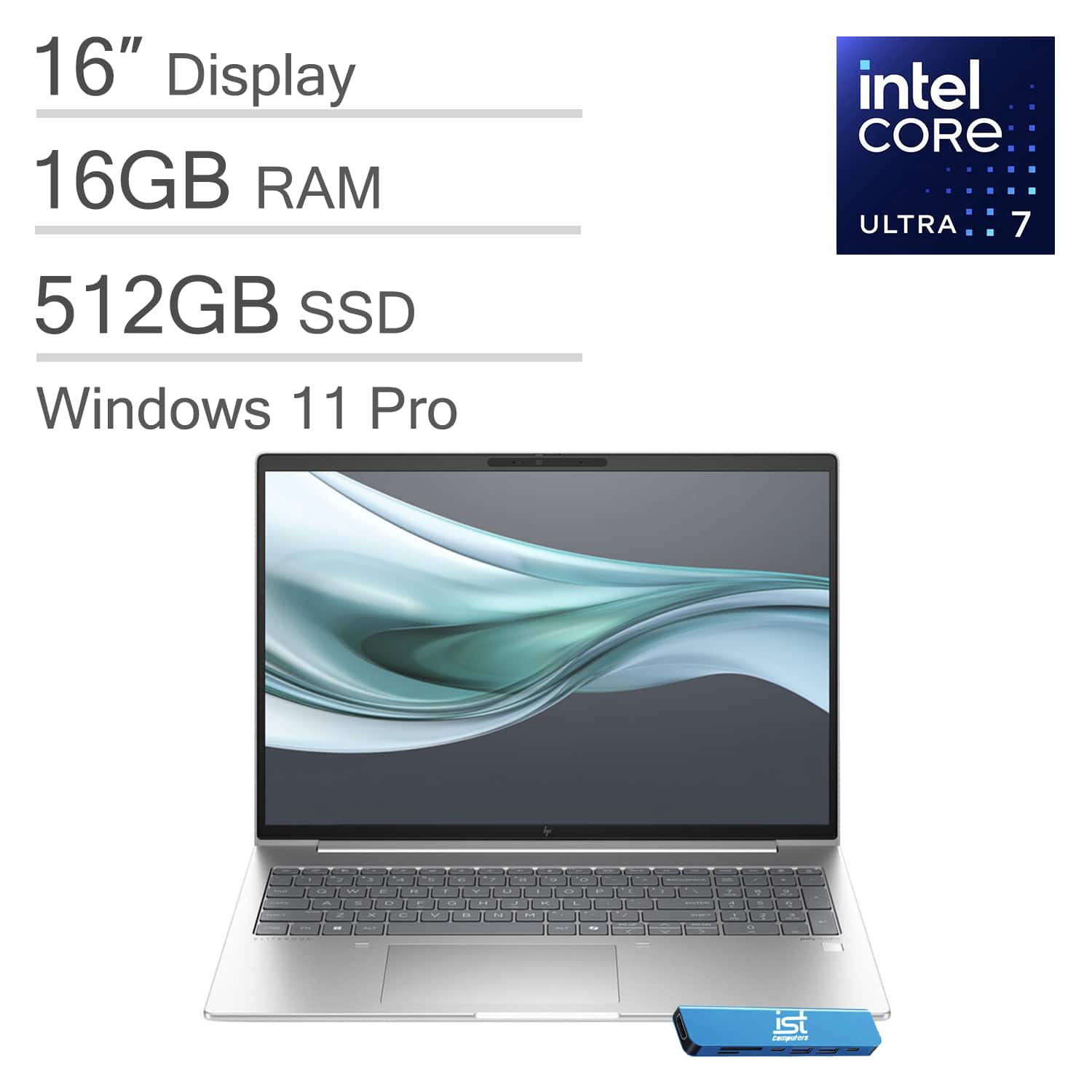 HP - EliteBook 660 G11 16" FHD+ Laptop - AI PC - Intel Core Ultra 7 - 16GB DDR5 - 512GB SSD - Thunderbolt 4 - Win 11Pro - Silver