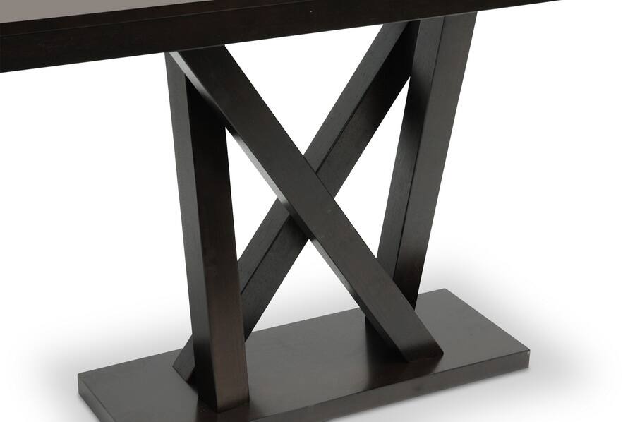 Angle. Baxton Studio - Everdon Modern Sofa Table - Dark Brown.