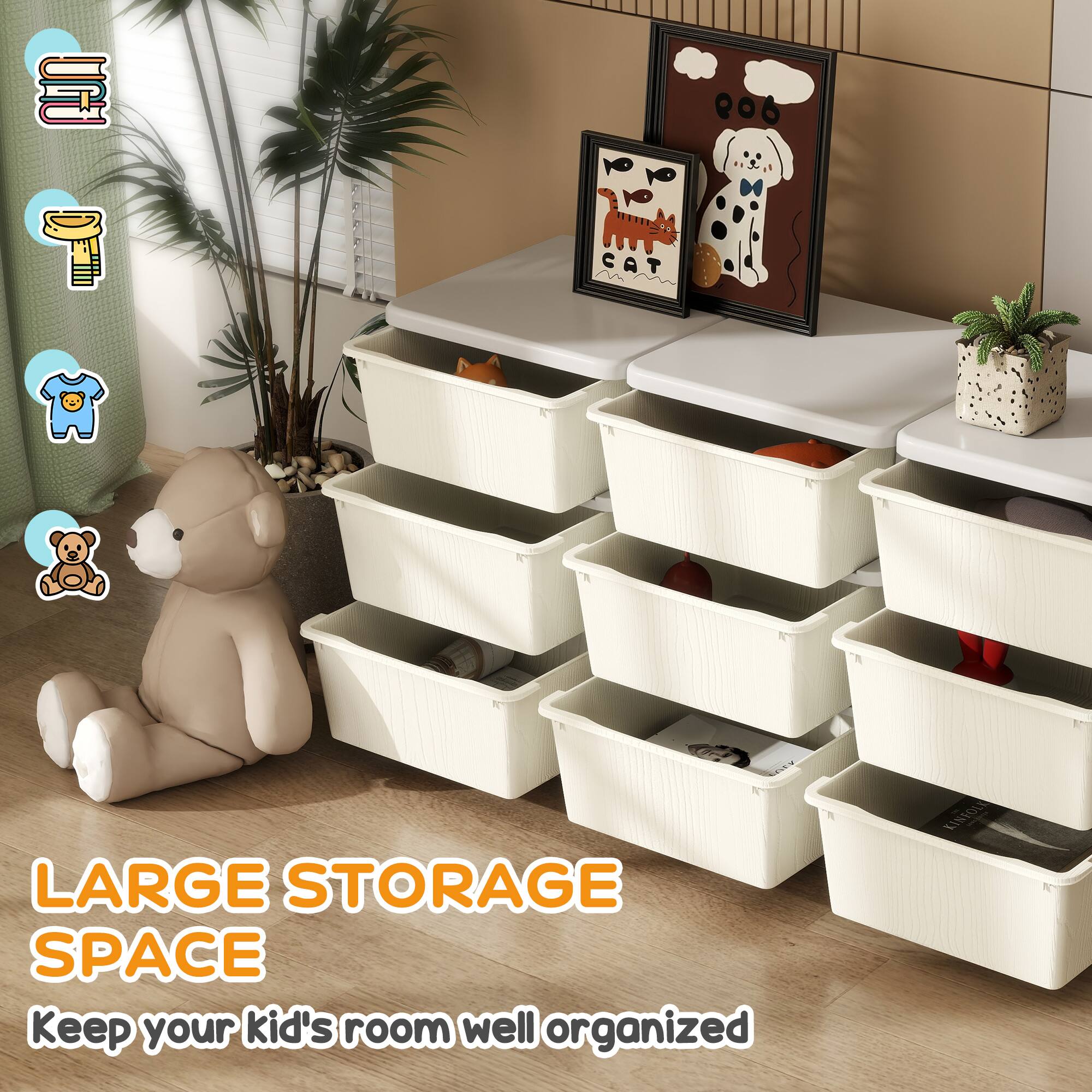 LARGE STORAGE SPACE
Keep your kid's room well organized
