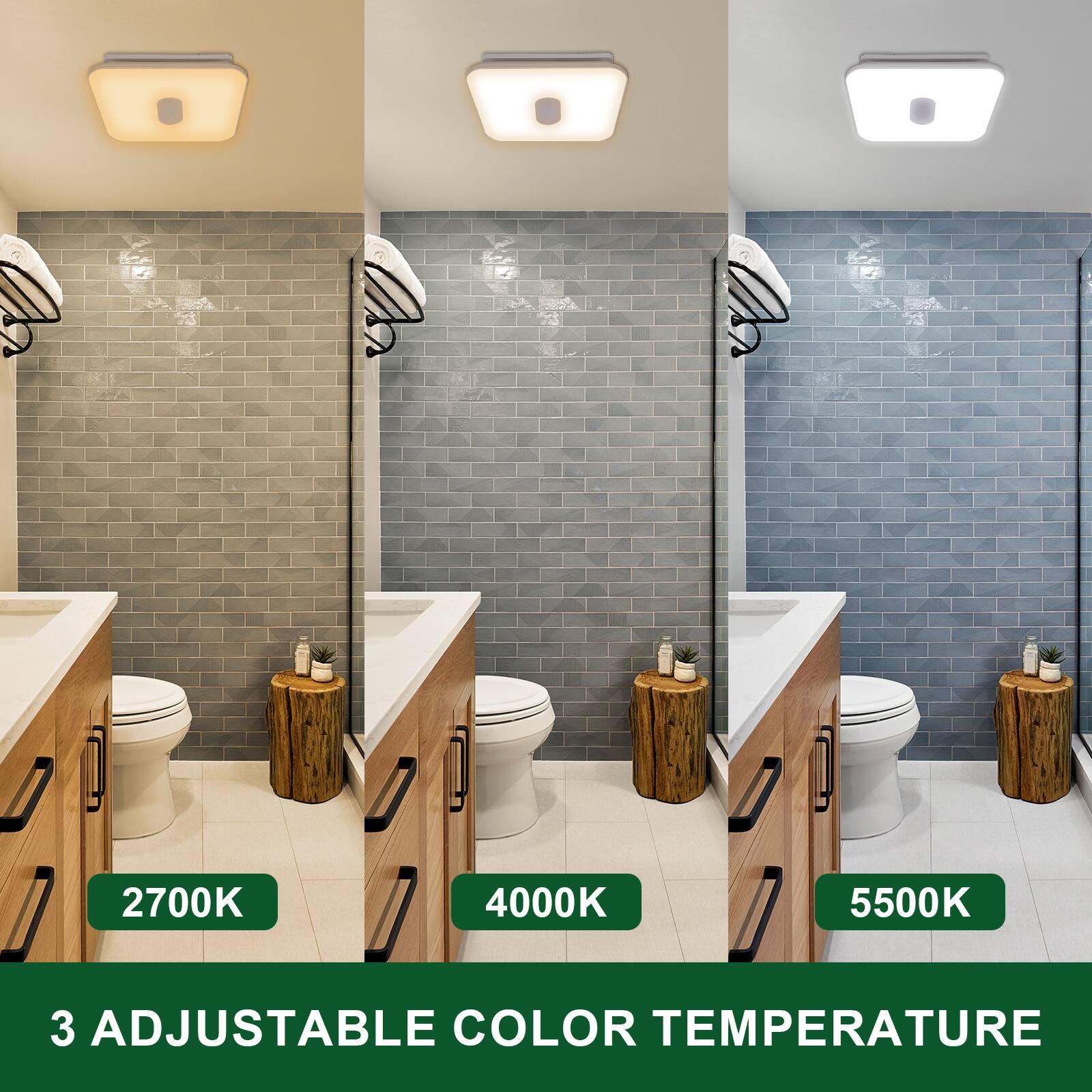 2700K  
4000K  
5500K  

3 ADJUSTABLE COLOR TEMPERATURE