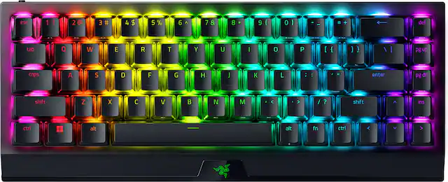 Razer - BlackWidow V4 Mini 65% HyperSpeed Wireless Mechanical Orange Switch Gaming Keyboard with Hot-Swappable Design - Black