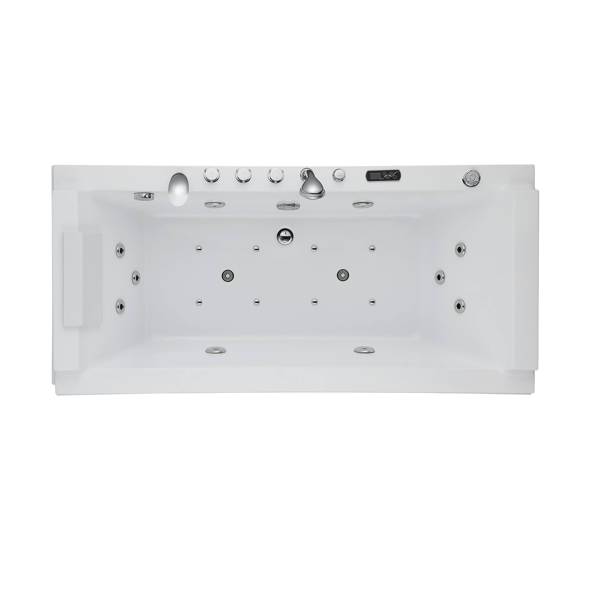 Alt View 1. Empava - 71 in. x 29 in. Alcove Whirlpool Air Combination Bathtub Rectangular Bath with Left Drain and Waterfall in White - White.