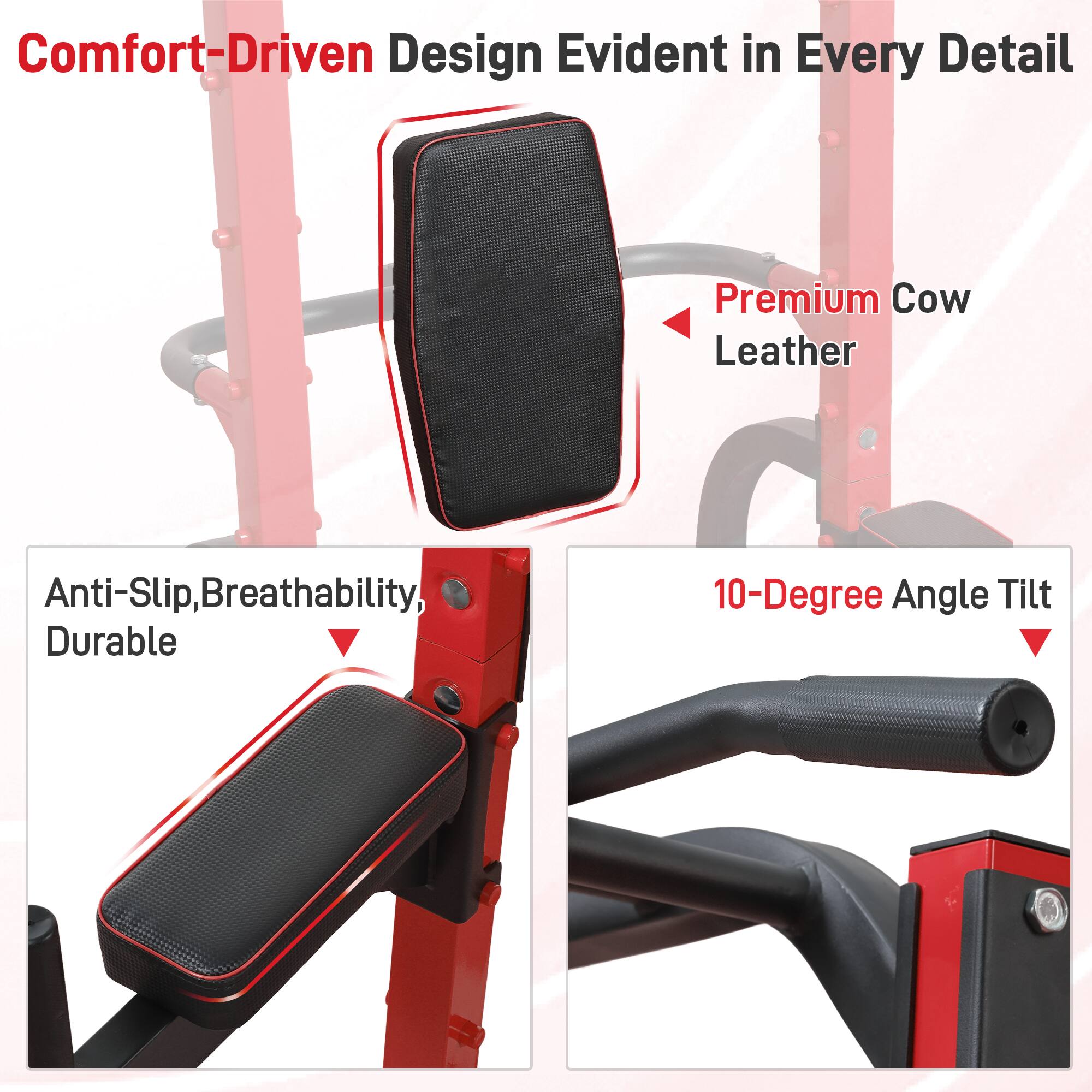 Comfort-Driven Design Evident in Every Detail

Premium Cow Leather

Anti-Slip, Breathability, Durable

10-Degree Angle Tilt