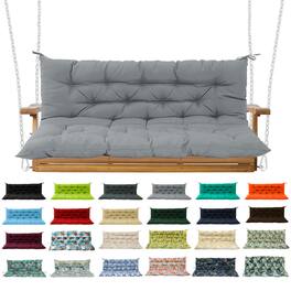 Chateau Abodes - Outdoor Replacement Seat Cushions for 2-3 Person Swing & Bench, Waterproof Sofa Pads with Backrest for Patio Furniture - Light Gray-40x60in
