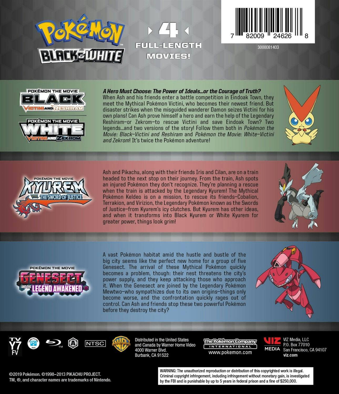 Back. Pokemon: Black And White 4-Movie Collection   - BLU-RAY.