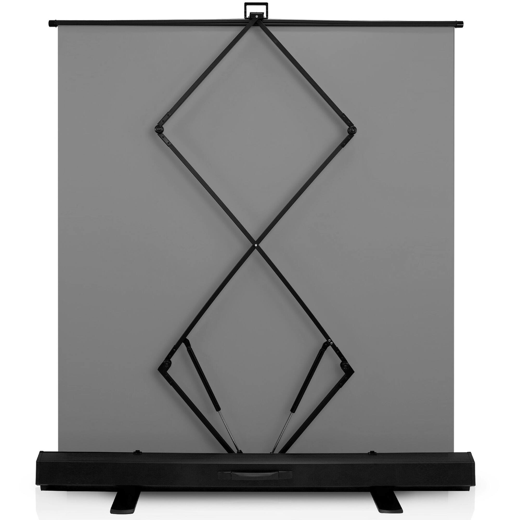 Back. KHOMO GEAR - Pull-Up Gray Backdrop – Neutral Collapsible Screen for Portraits, Streaming, and Video Content - Gray.