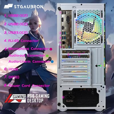 STGAubron Gaming Desktop PC, Intel Core i5 9400F up to 4.1 STGAubron Gaming Desktop PC, Intel Core i5 9400F up to 4.1