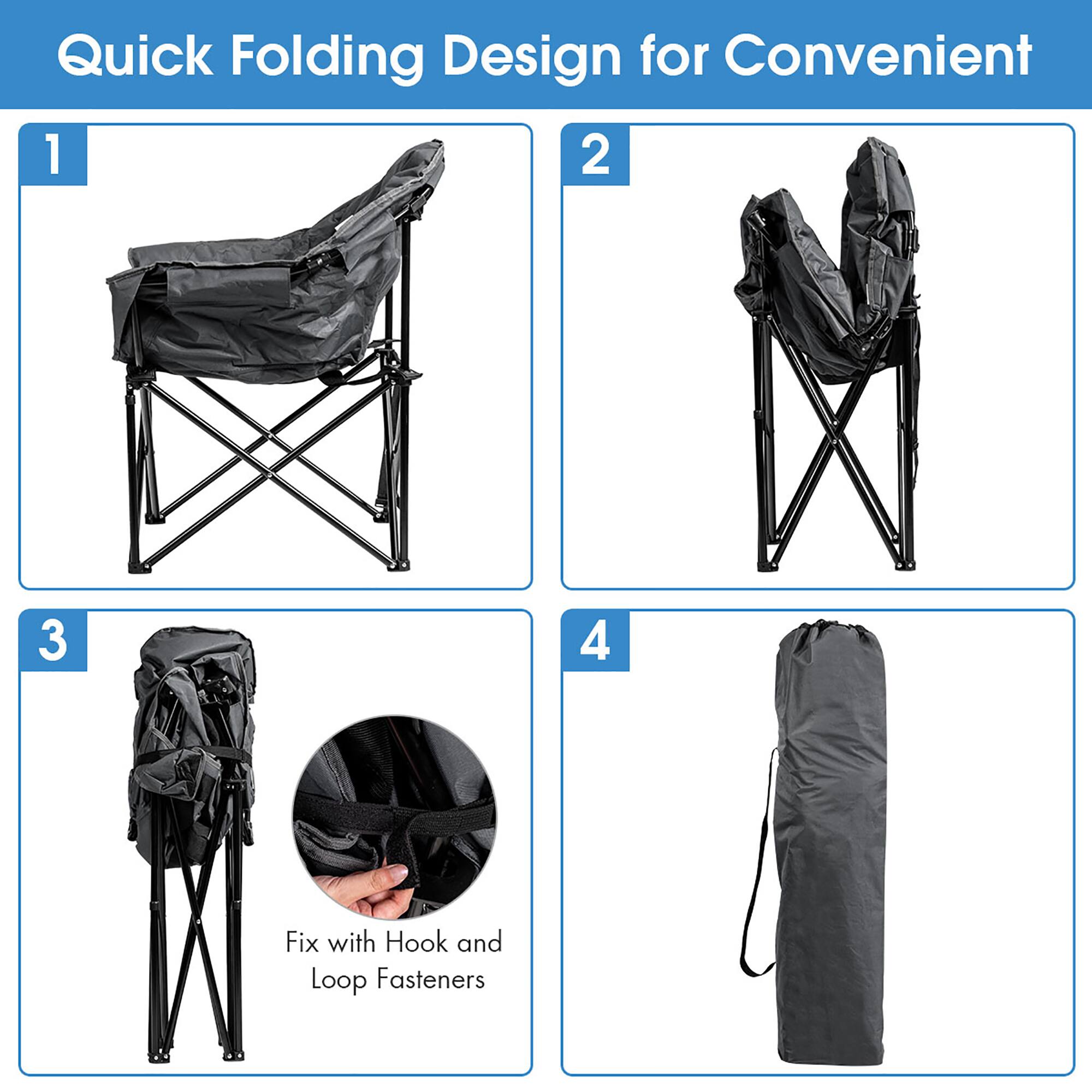 Quick Folding Design for Convenient 1 2 3 4 Fix with Hook and Loop Fasteners