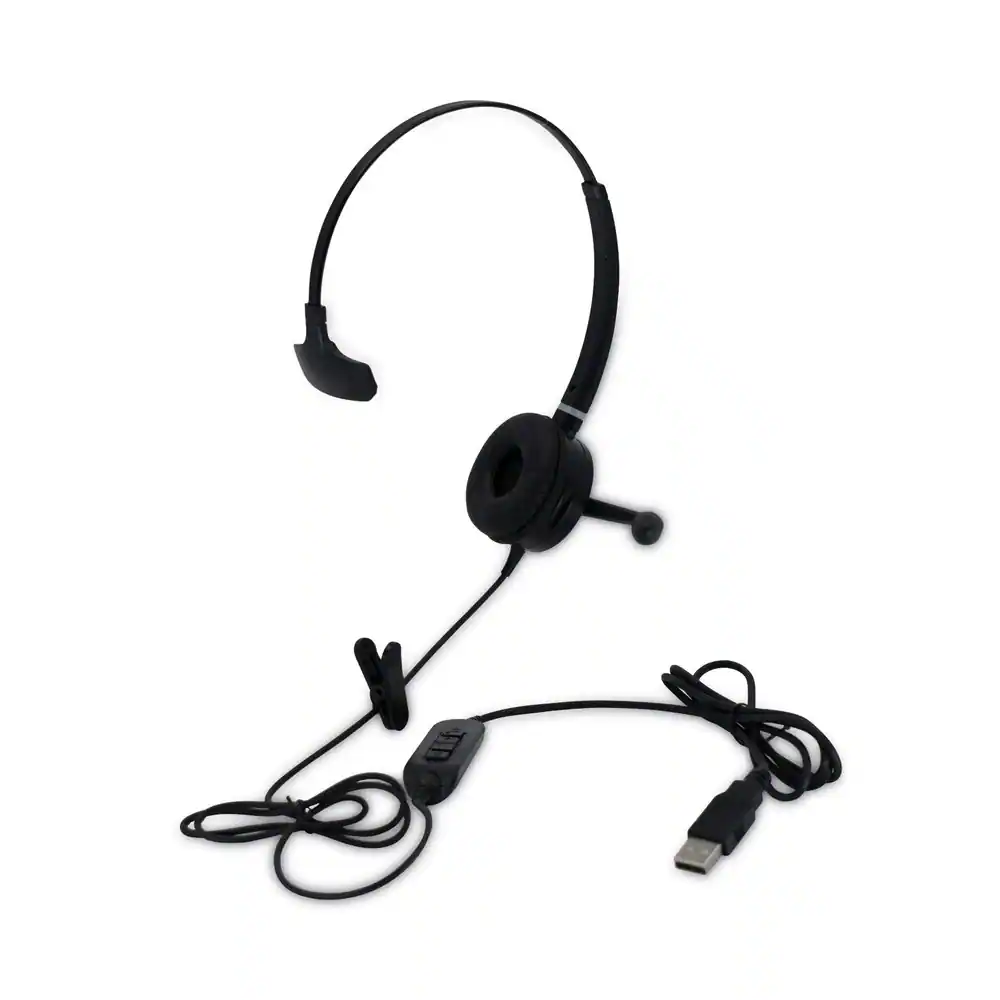 Front. Spracht - Spracht HSWDUSB1 Monaural Over The Head Headset - Black - Black.