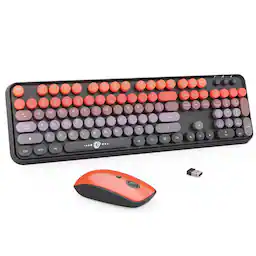 Orange wireless keyboard mouse