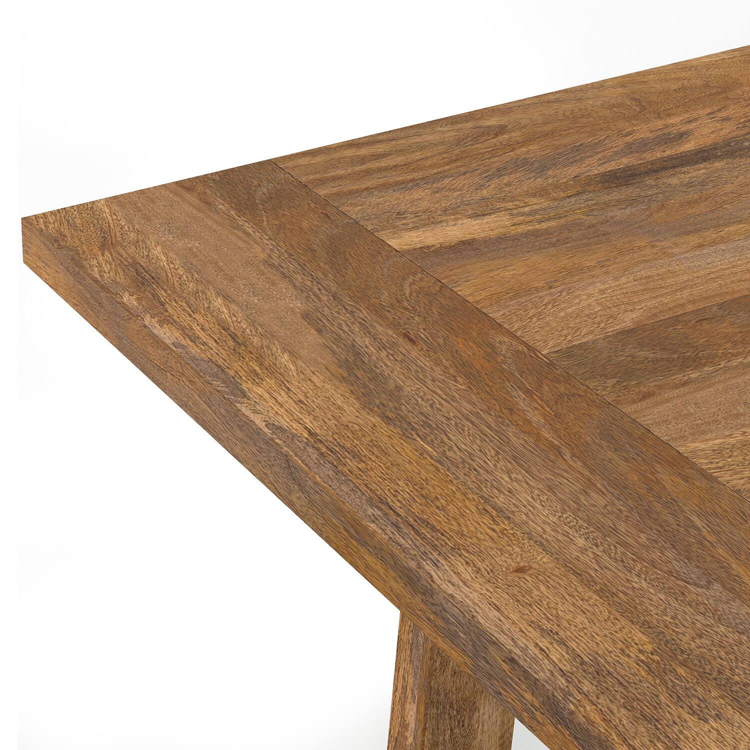 Alt View 6. Simpli Home - Whitley 72 inch Wide Solid Mango Farmhouse Dining Table in Burnt Wax - Burnt Wax.