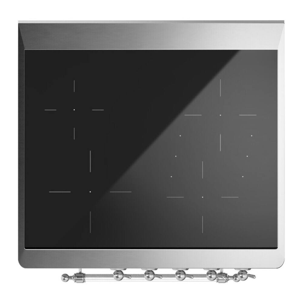 Alt View 5. ILVE - ILVE Majestic II Series  30 in. Induction Range with 4 Induction Elements (Chrome Trim) - White.