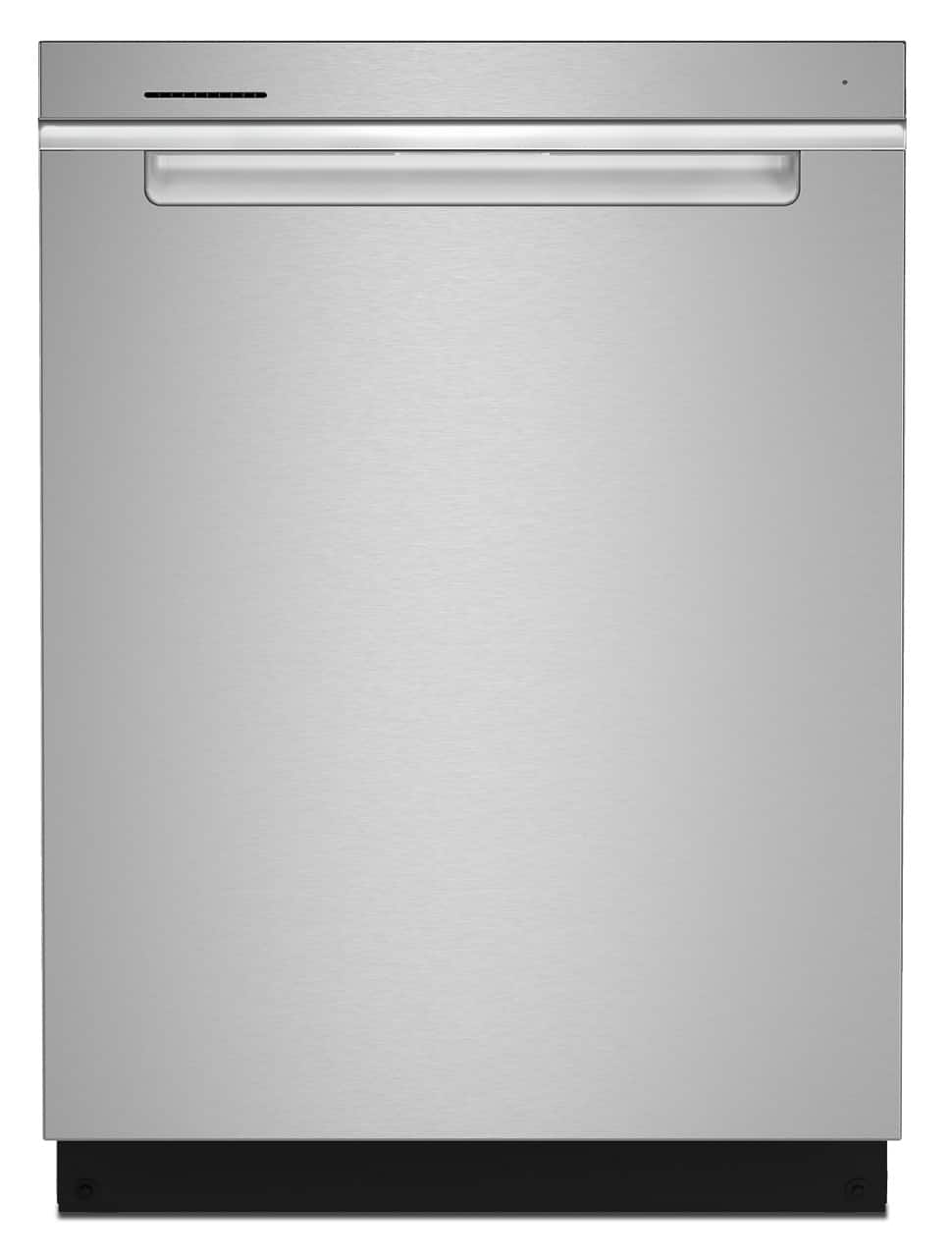 Front. Whirlpool - 24 inch Top Control Built-In Stainless Steel Tub Dishwasher with 3rd Rack, AI Intelligent Wash, 47 dBA - Stainless Steel.
