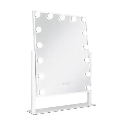 Front. Zadro - Zadro Hollywood Makeup Mirror - 18" x 21" - 15 LED Light Bulbs with Dimmable Brightness - White.