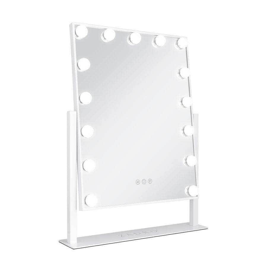 Zadro - Hollywood Makeup Mirror - 18" x 21" - 15 LED Light Bulbs with Dimmable Brightness - White
