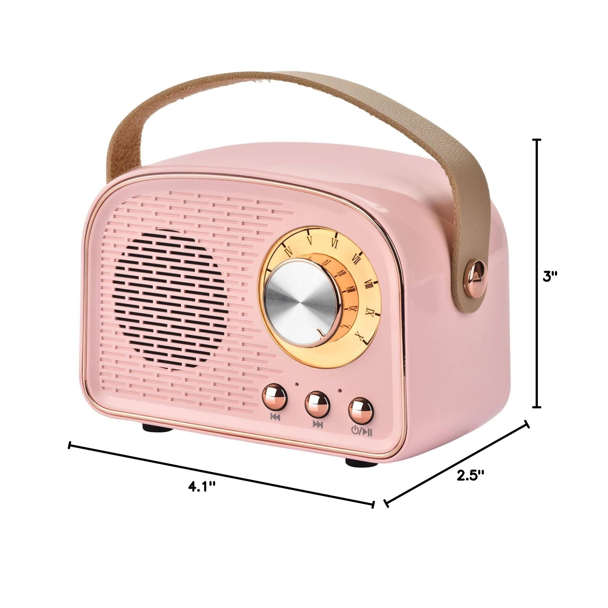 Sure, here is the corrected and grouped text from the image:

- Dimensions: 4.1" x 2.5" x 3"
- Roman numerals on the dial: I, II, III, IV, V, VI, VII, VIII, IX, X, XI, XII