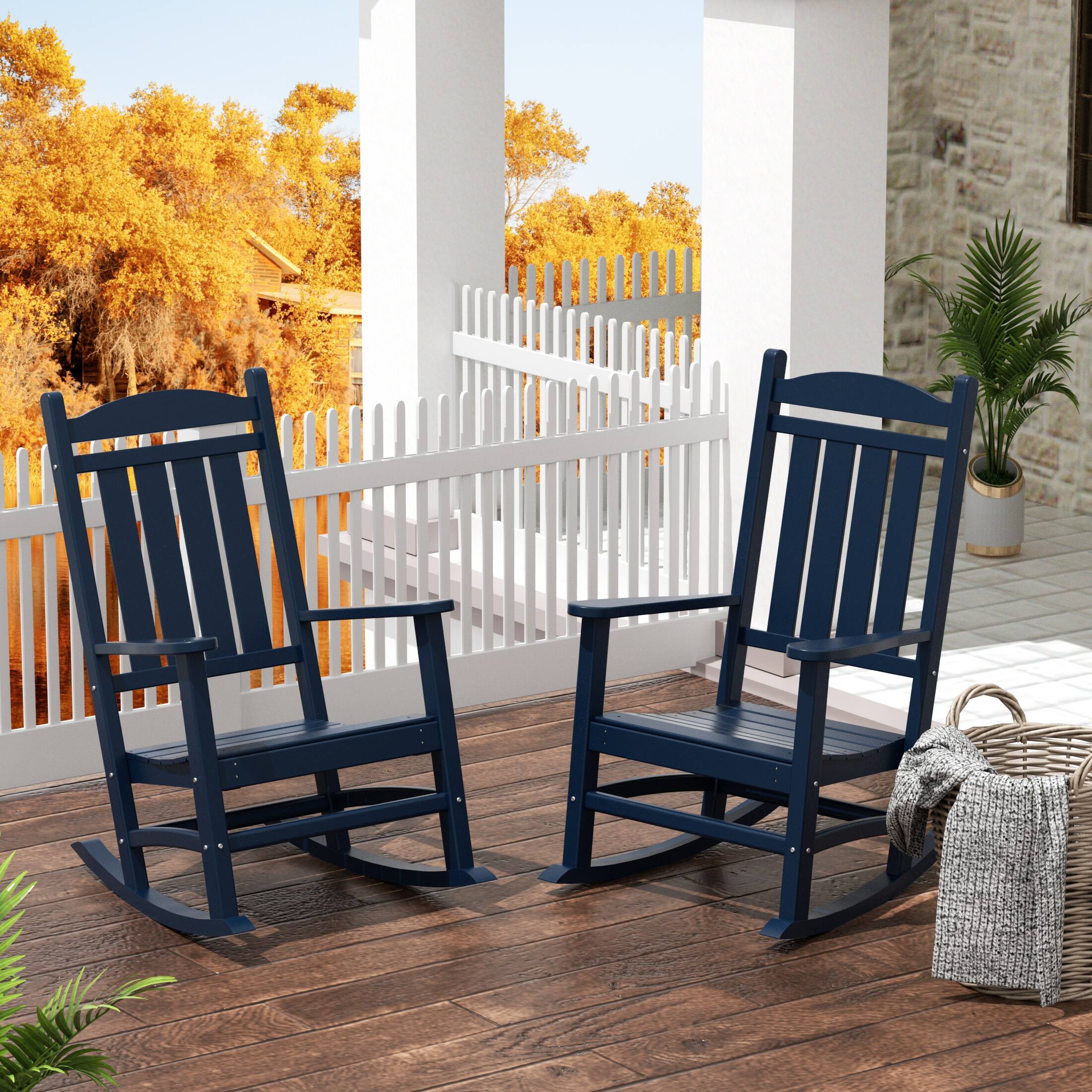 Angle. WestinTrends - WestinTrends Malibu 2-Piece set Outdoor / Patio rocking chairs ( 2 seater ) - Navy Blue.