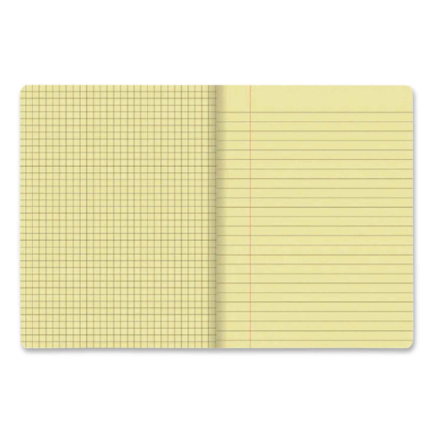Back. Pacon - Dual Ruled Composition Book Left: Quad Rule Right: Wide/Legal Rule Yellow Cover 9.75 x 7.5 Sheets.