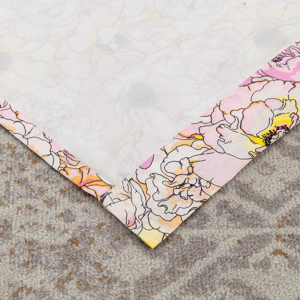 Left. Greenland Home Fashions - Greenland Home Fashion Misty Bloom Bow Tie Window Kitchen Curtain Valance - Pink 84x16" - Pink.