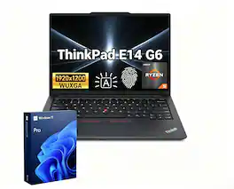 Lenovo - Upgraded - ThinkPad E14 14" FHD+ Laptop - AMD Ryzen 5 7535U - 16GB RAM 512GB SSD - Fingerprint Reader - Backlit Keyboard - Black