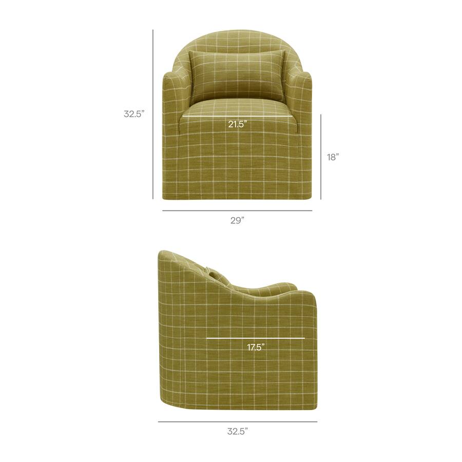 Good Reception Form Bardot Linen Blend Accent Chair by Modway Artichoke Windowpane Check ...