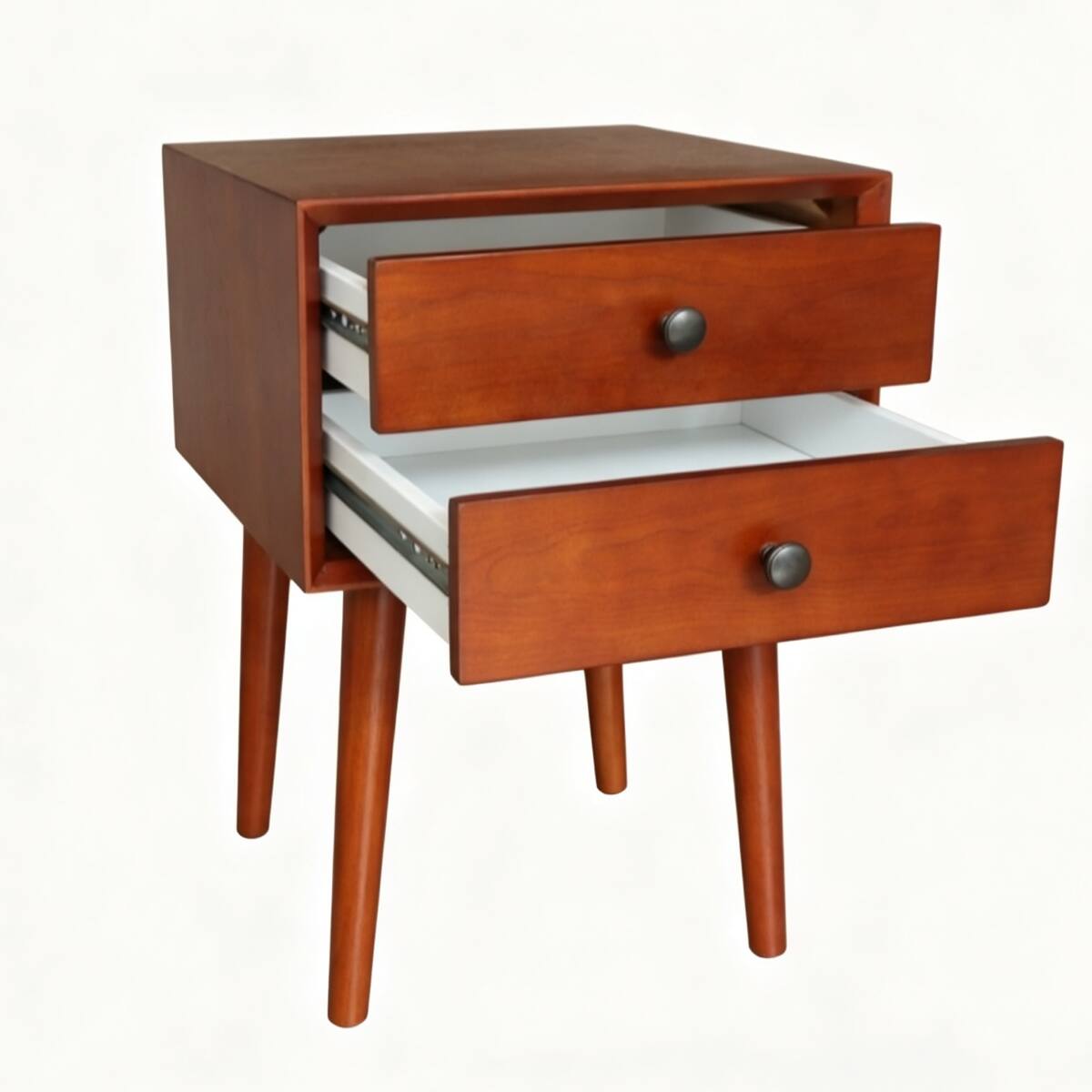 Alt View 1. Loheer - Loheer 2 Drawer Nightstand Brown MDF Bedside Table with Storage - Brown.