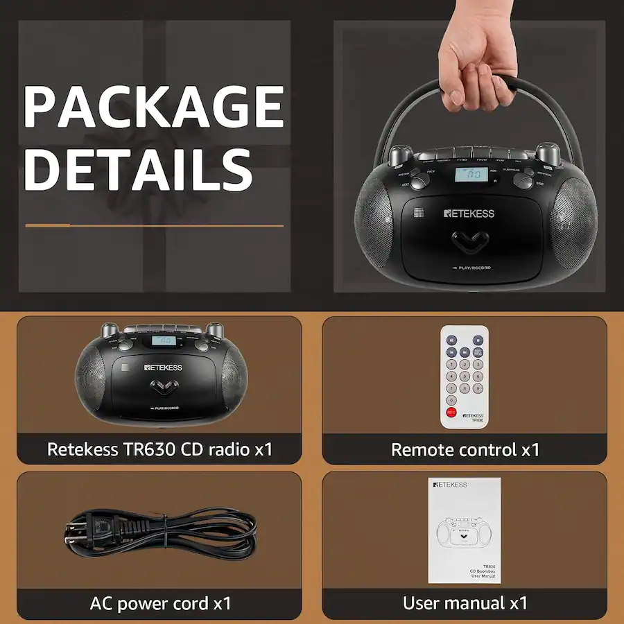 Recording Transcipt Example Retekess TR630 CD Cassette Player, Boombox CD Player | for Family, AM ...