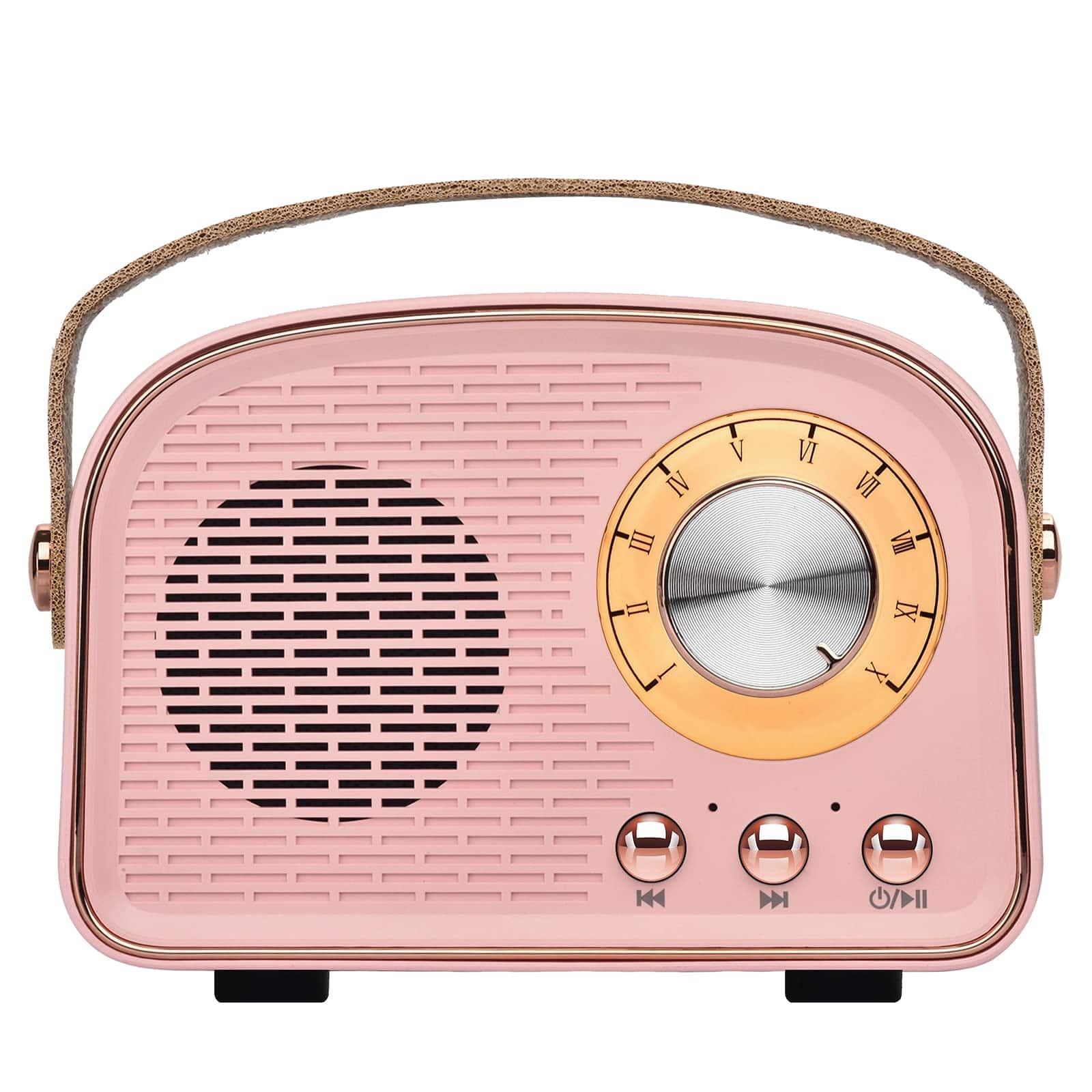 Dazzed Corner - Retro Bluetooth Speaker, Portable Wireless Vintage Speaker - Pink