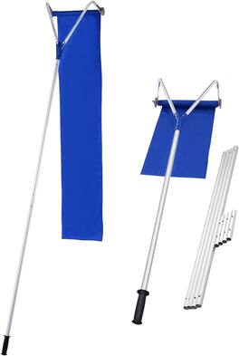 Costway - Lightweight Roof Rake Snow Removal Tool 20FT Adjustable Telescoping Handle - Blue