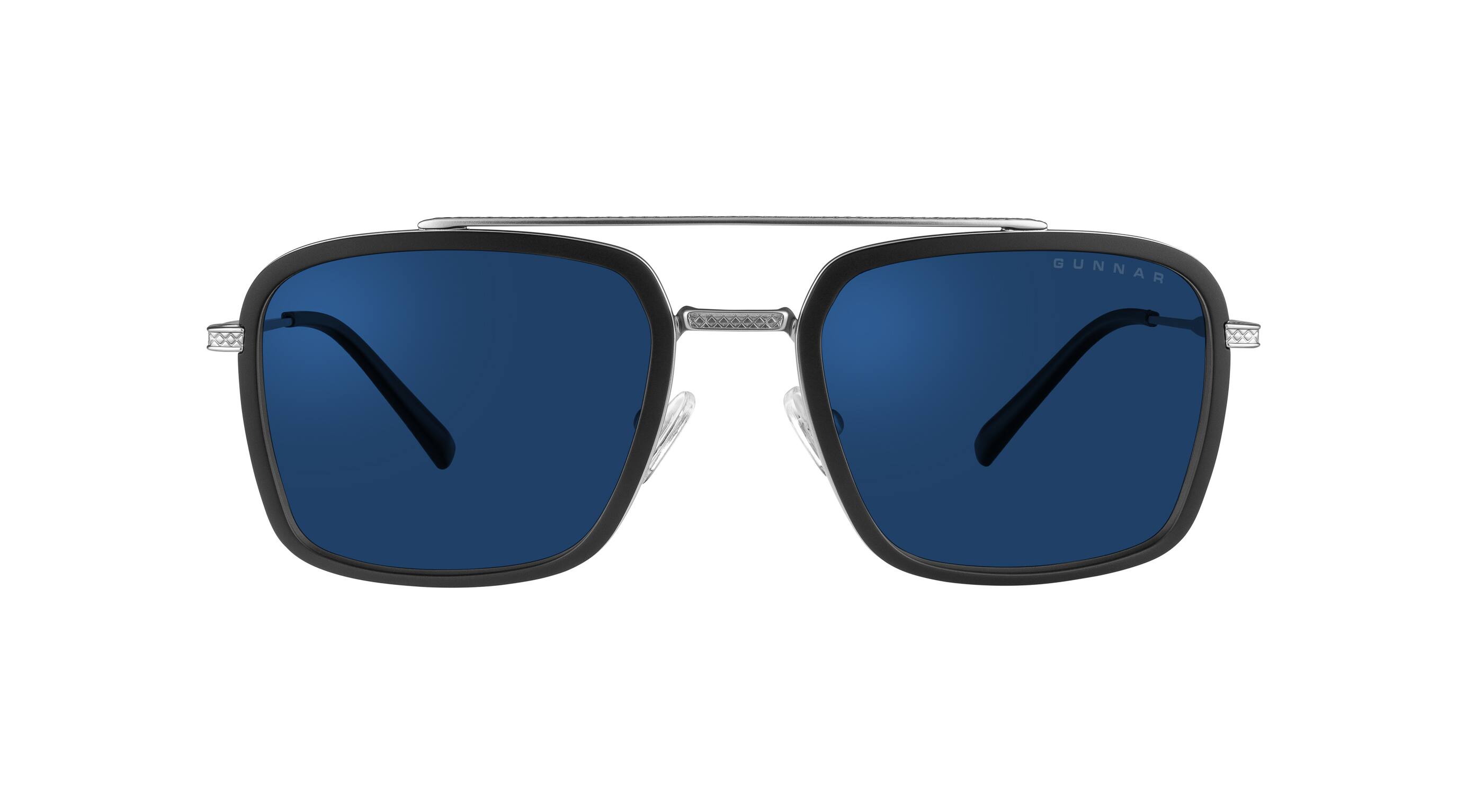 Back. GUNNAR - Barron Computer Glasses with Blue Light Reduction, Sun Lenses - Silver.