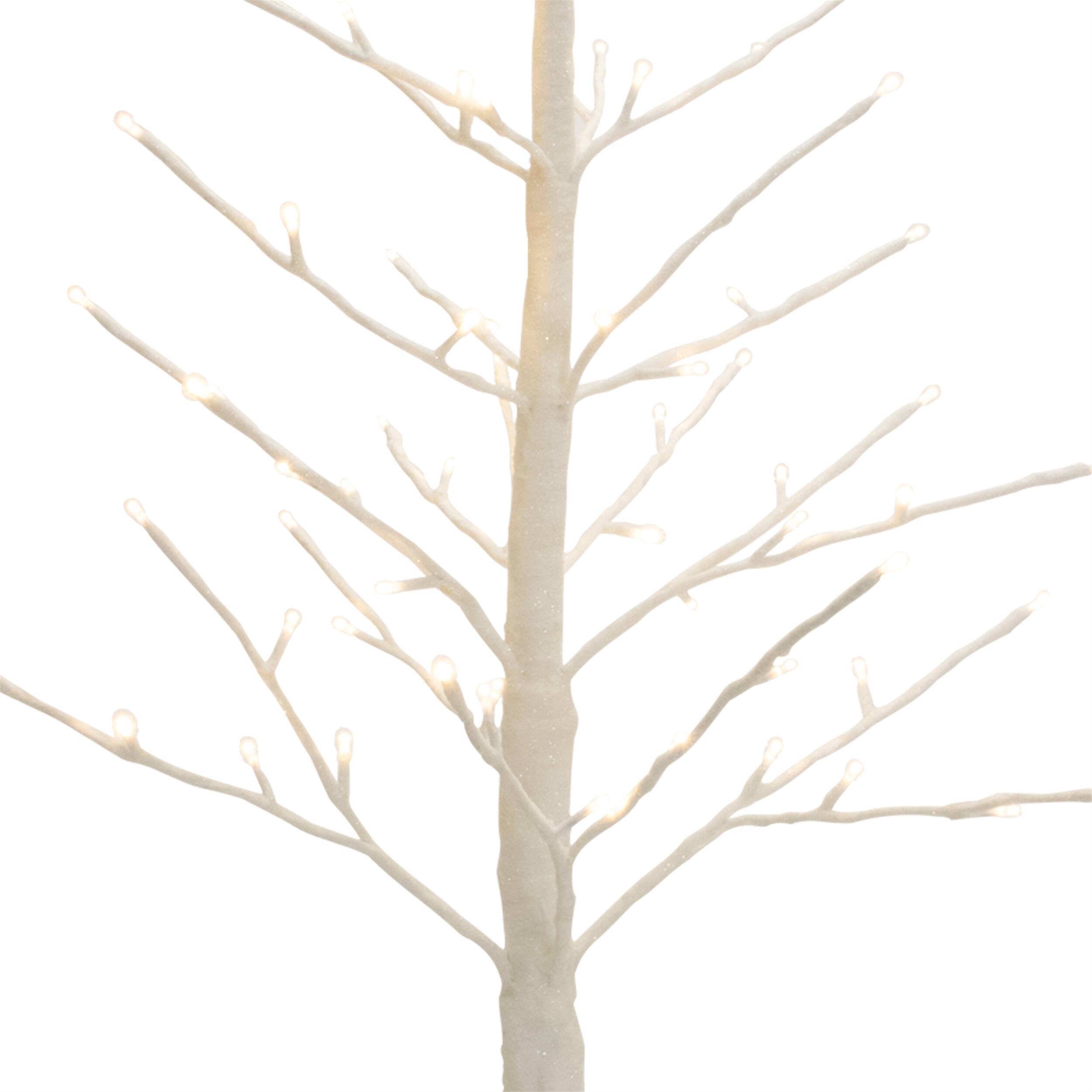Left. BreeBe - LED Glittered Twig Tree 36"H - White.