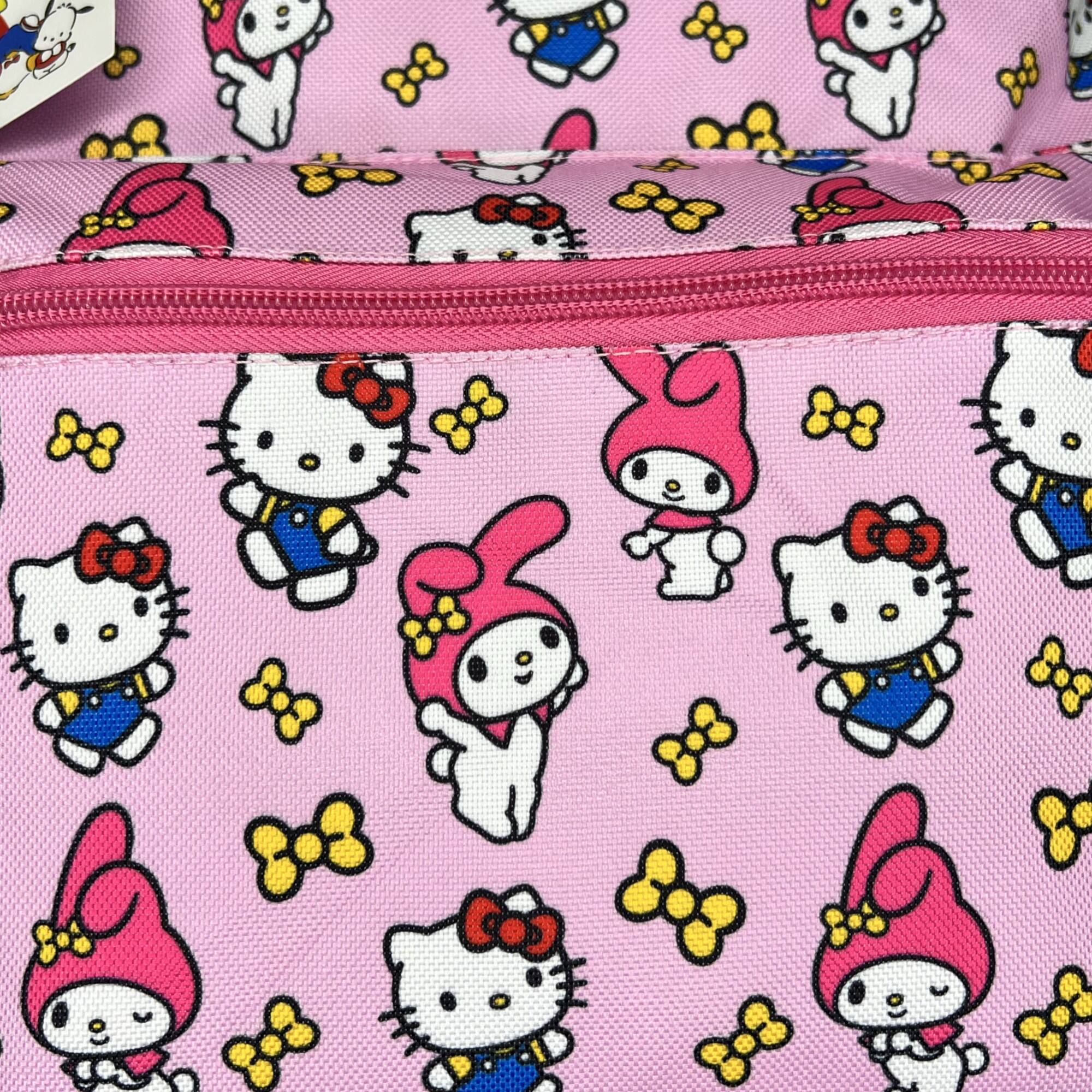 Alt View 3. UPD - My Melody All Over Nylon Pink Kids School Backpack 16" School Bookbag for Girls - Multicolored.