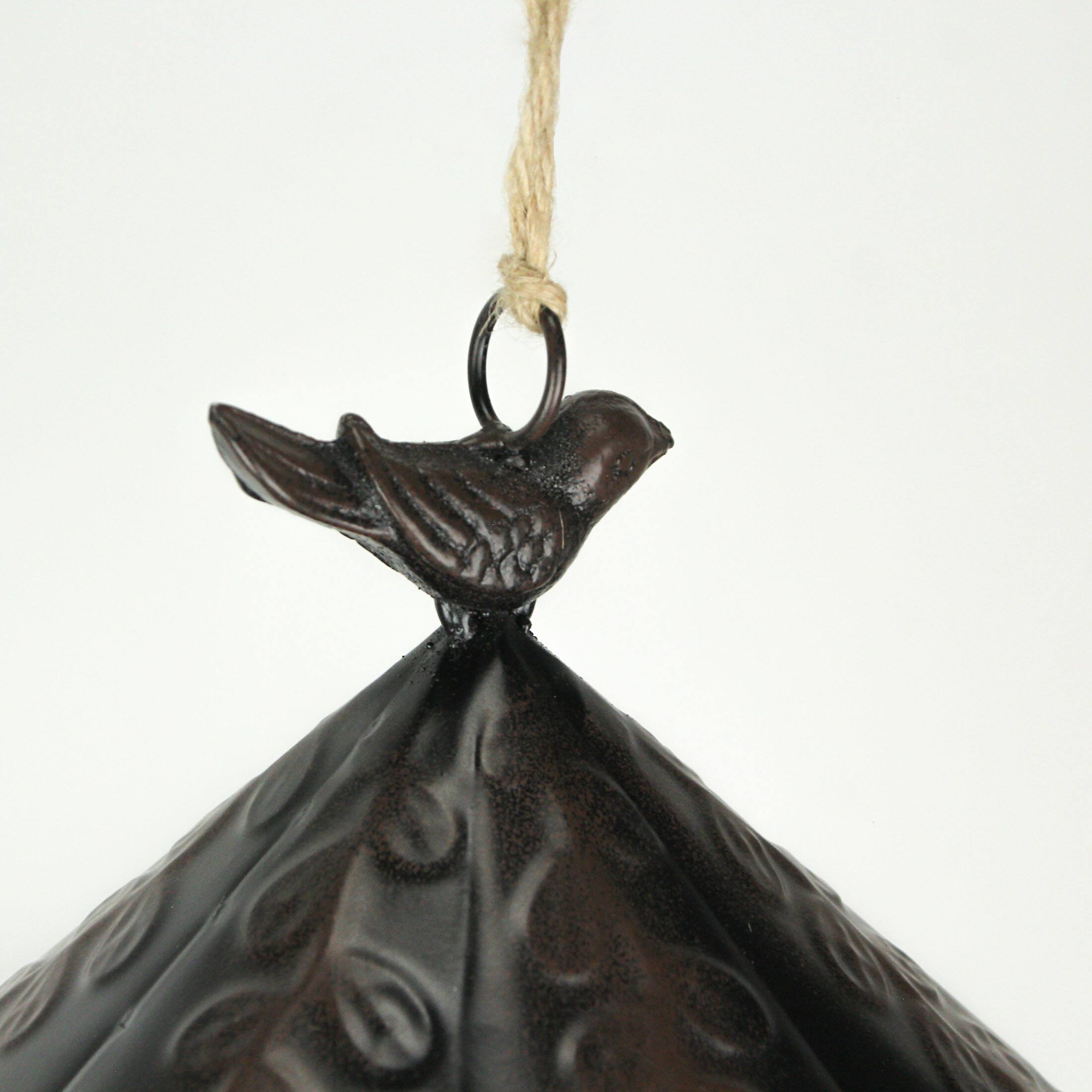 Alt View 3. Special T Imports - Rust Teal Metal Hanging Bird Feeder Outdoor Decorative Garden Seed Tray Set of 2 - Multicolored.