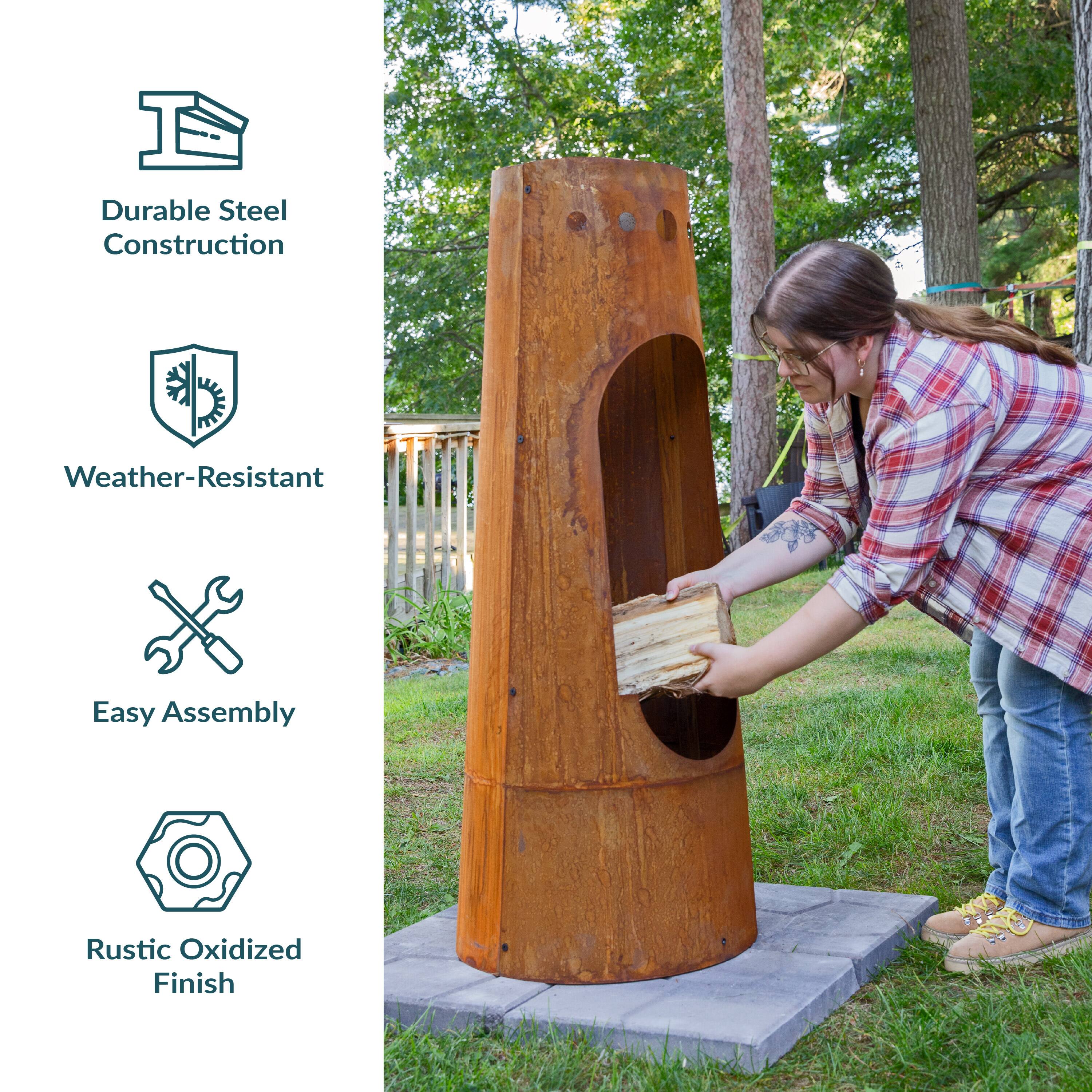 - Durable Steel Construction
- Weather-Resistant
- Easy Assembly
- Rustic Oxidized Finish