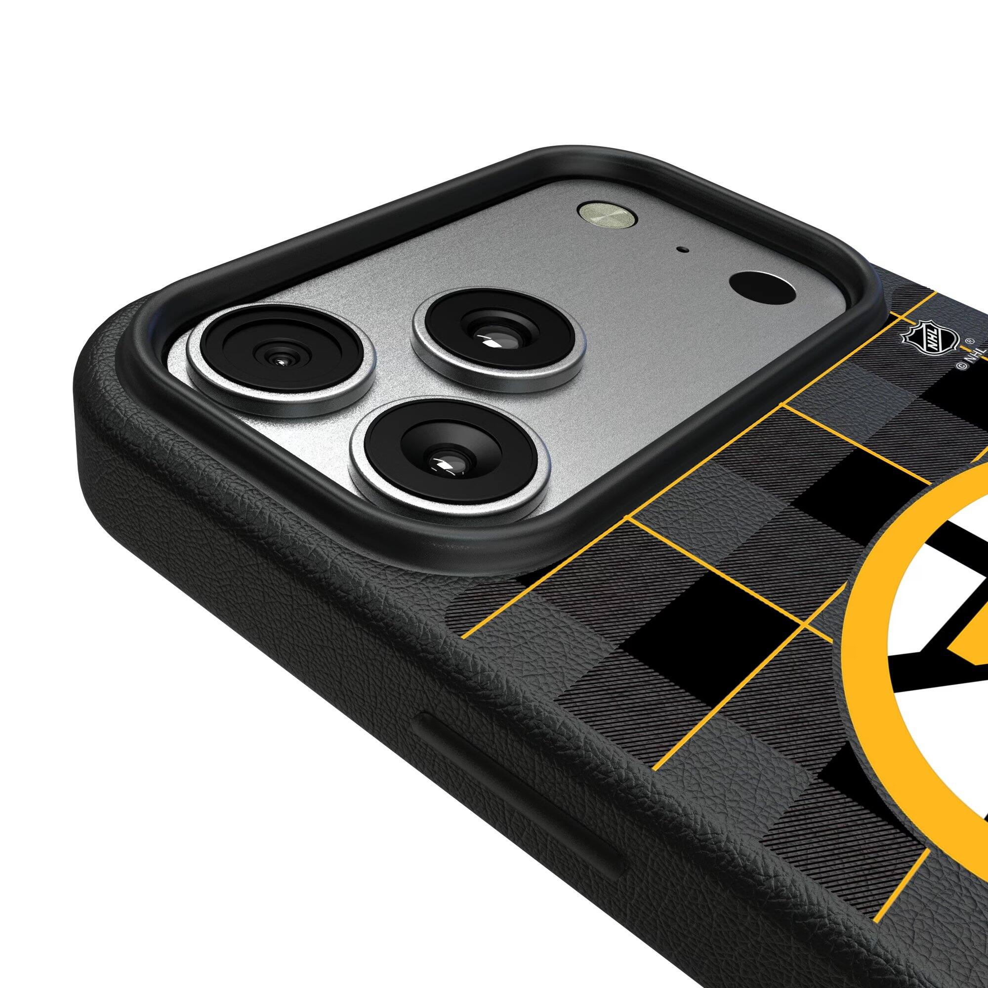 Alt View 2. Keyscaper - Plaid iPhone Magnetic Bump Case - 15 - Black.