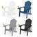 Front. Costway - 4 PCS Patio HIPS Adirondack Chair with Cup Holder Weather Resistant Outdoor 380 LBS - Black + Light Grey + Navy + White.