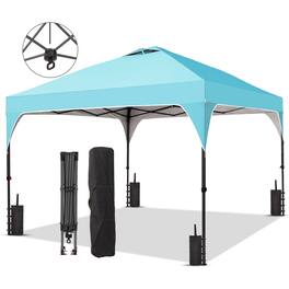 Ainfox - 10x10 FT Pop up Canopy Tent Portable with One Push Setup, Carry Bag,4 Sand Bags,Easy Setup Outdoor - Sky Blue