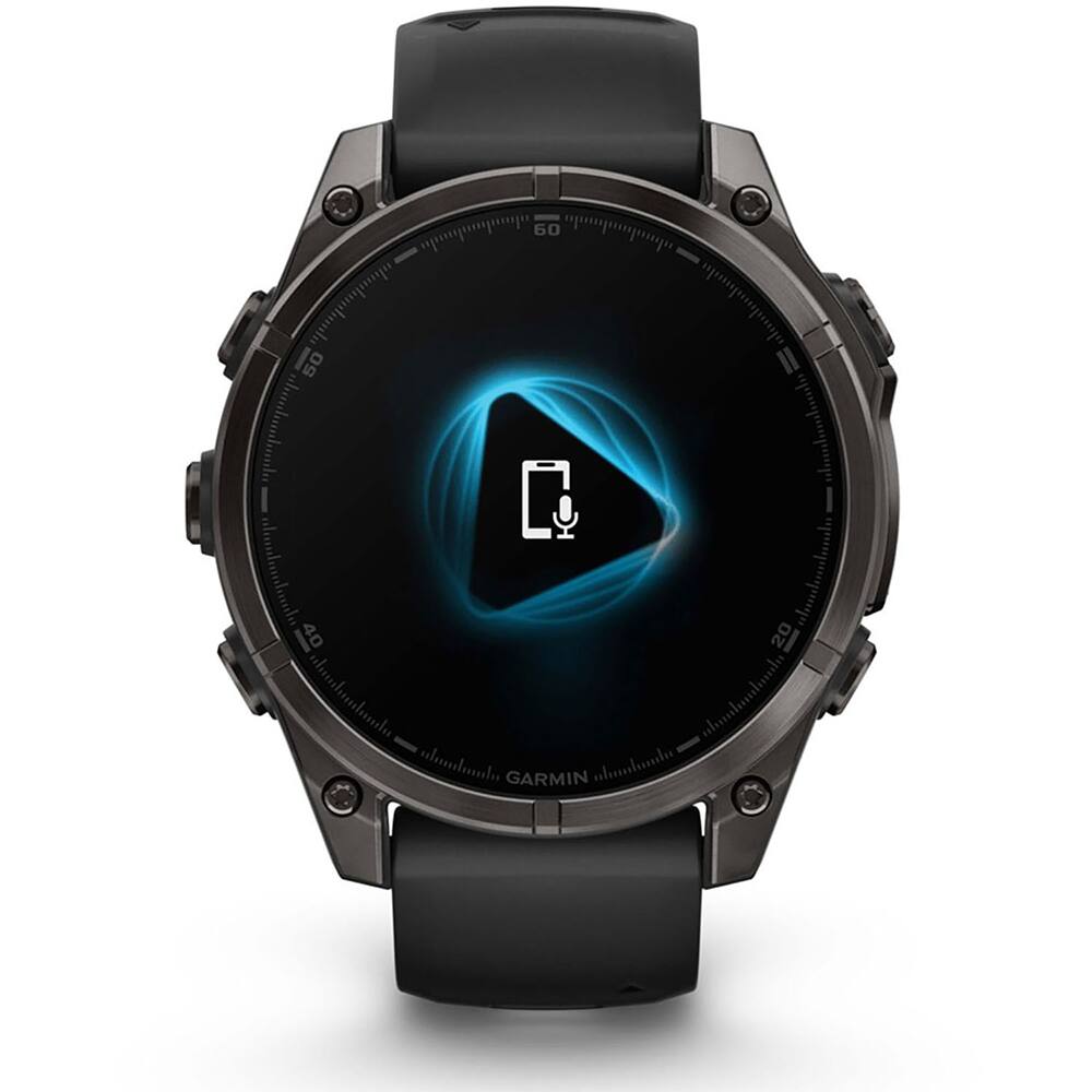 Alt View 1. Garmin - Fenix 8 47mm Smartwatch, Sapphire + Accessories Bundle - Carbon Gray DLC Titanium.