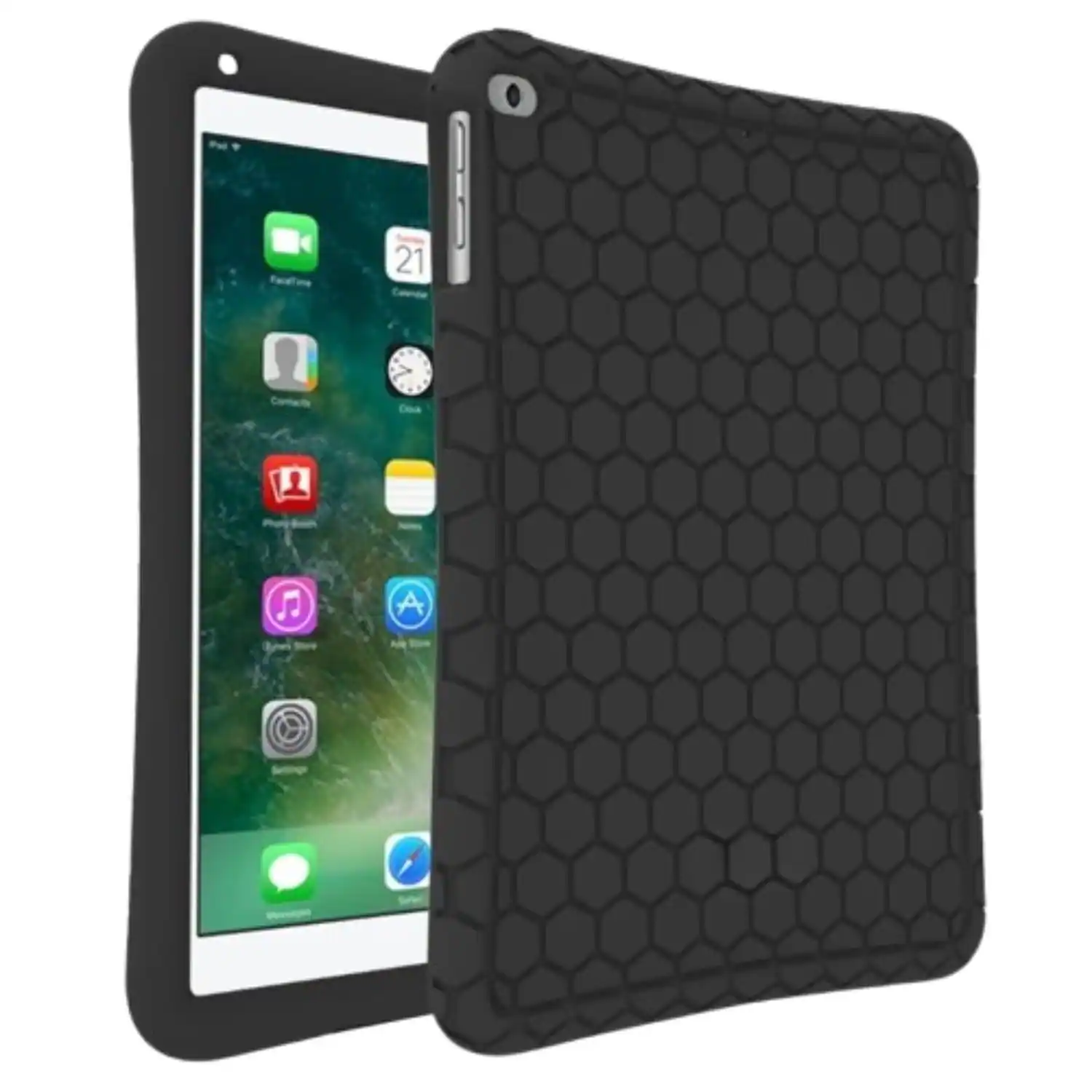 Stock Preferred - iPad 9.7" 5th 2017 / 6th 2018 / iPad Air Silicone Case Kids Cover Skin - Black