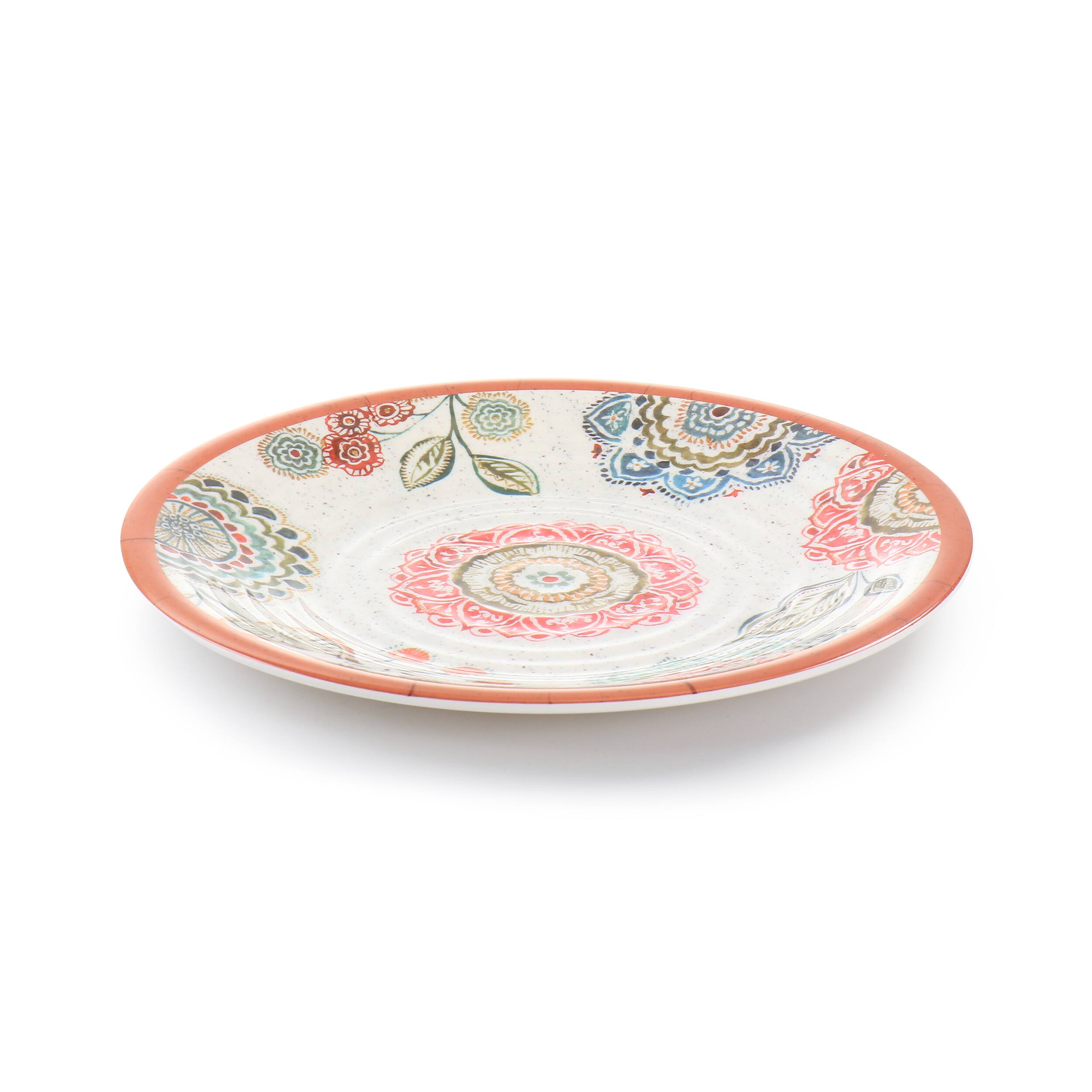 Left. Elama - Elama Ester 12 Piece Melamine Dinnerware Set - Multi.