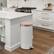 Left. Innovaze - 8 Gallon / 30 Liter White Metal Step-On Trash Can, Diamond Texture, Kitchen & Home Use - White.